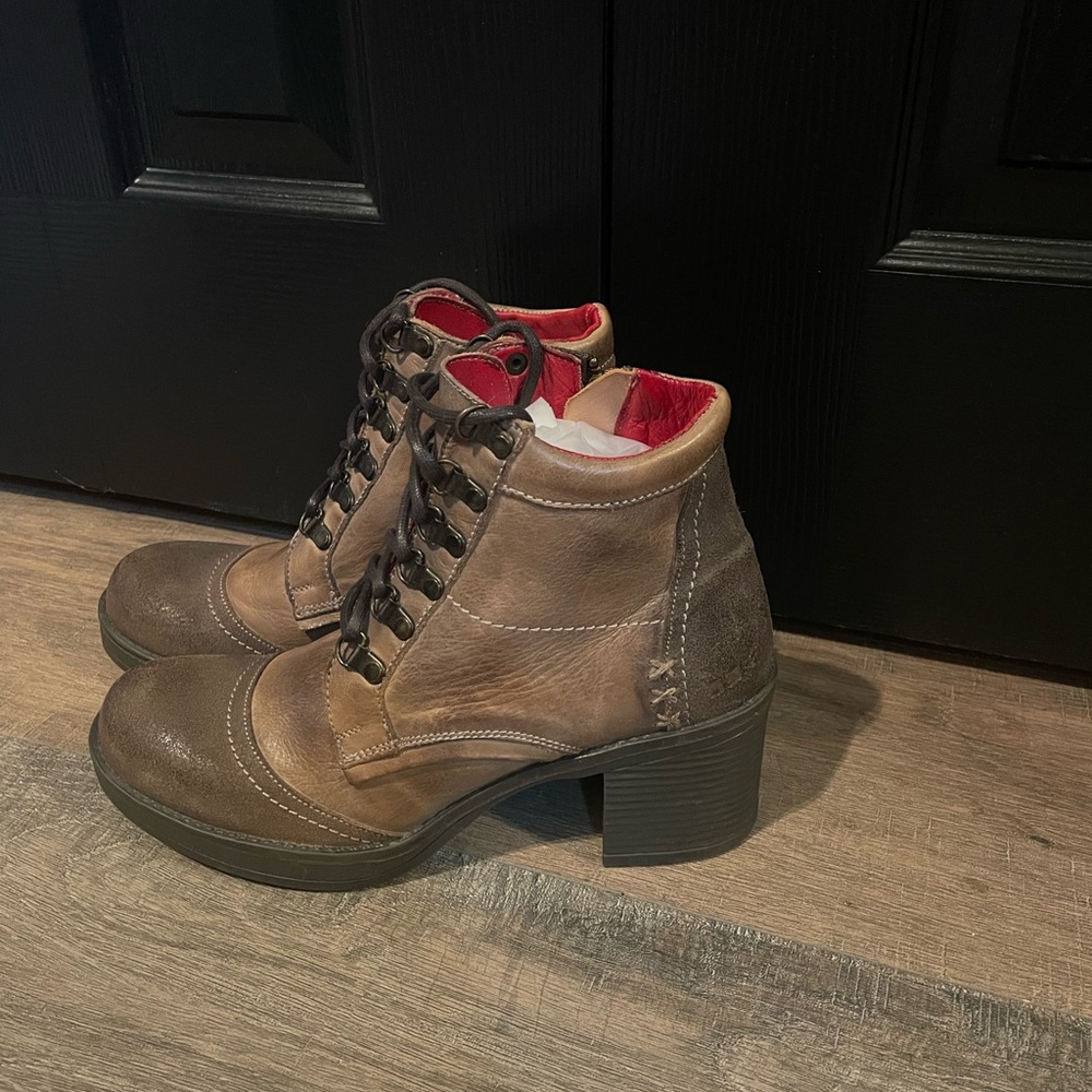 Bed Stu Tan Leather Ankle Booties